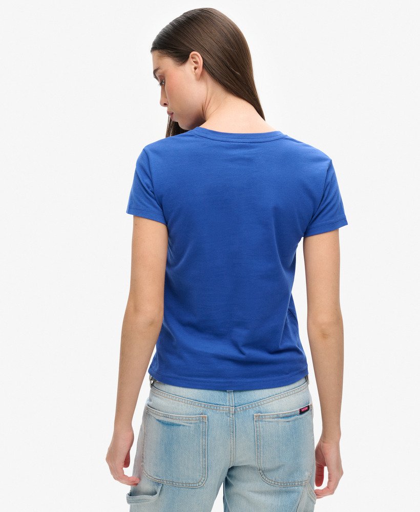 super athletics getailleerd t-shirt in koningsblauw