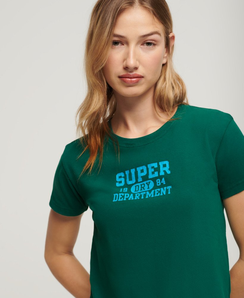 super athletics aansluitend t-shirt in stormgroen