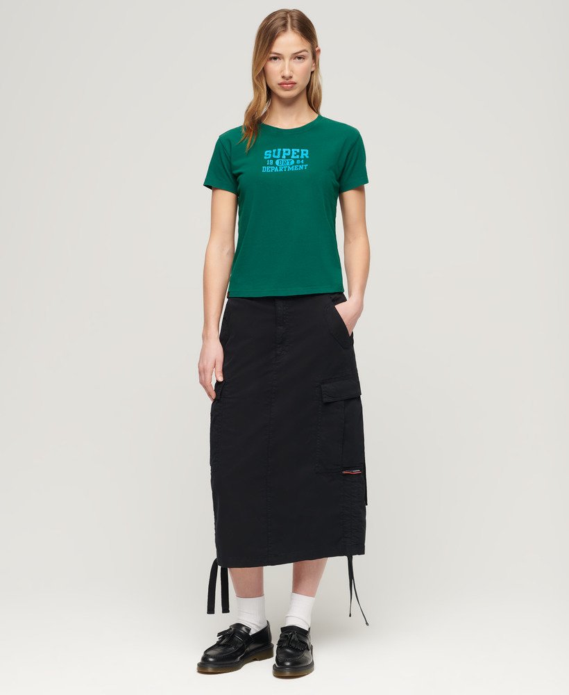 super athletics aansluitend t-shirt in stormgroen