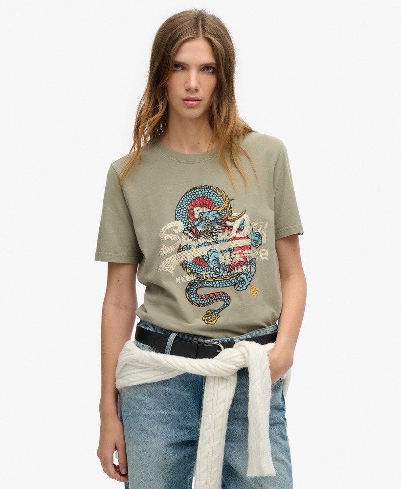 tokyo relaxed t-shirt in licht kaki groen