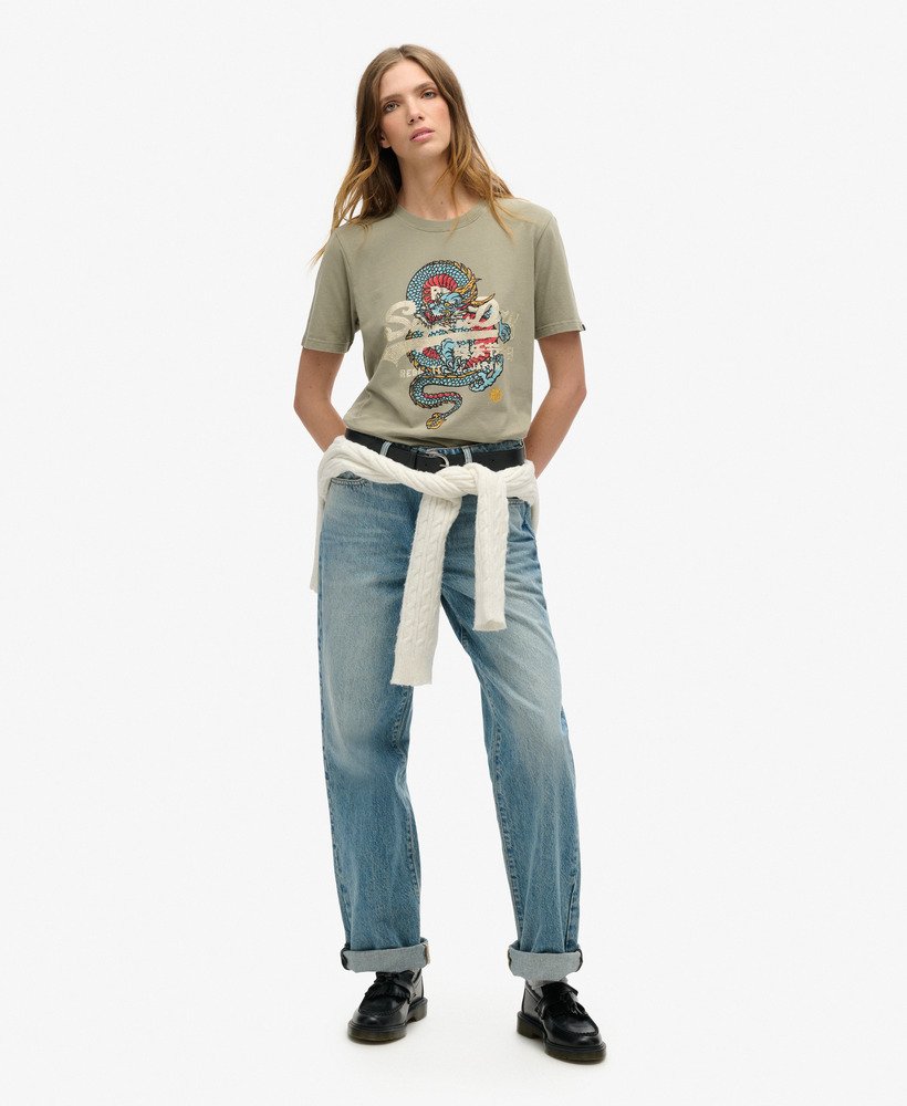tokyo relaxed t-shirt in licht kaki groen