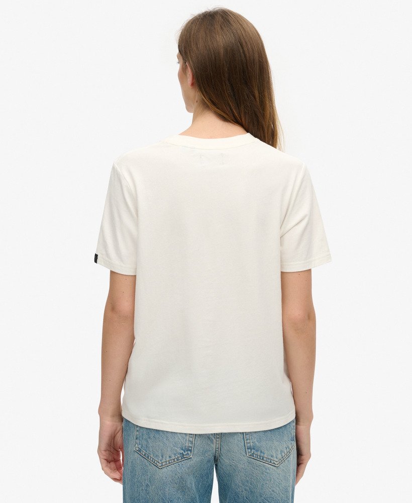 t-shirt met regenbooglogo en relaxte pasvorm in ecru