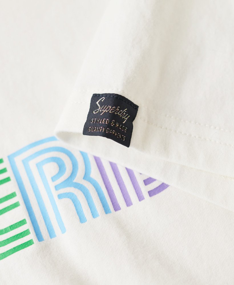 t-shirt met regenbooglogo en relaxte pasvorm in ecru