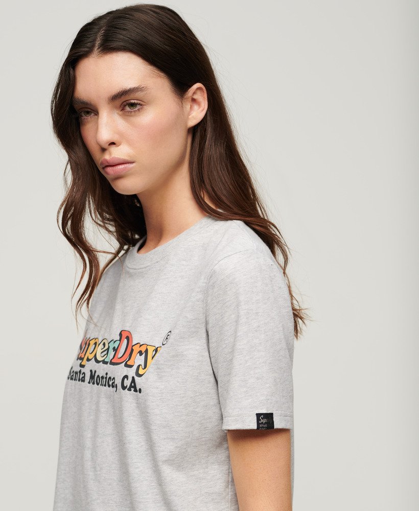 relaxed fit t-shirt met regenbooglogo in glacier grey marl.
