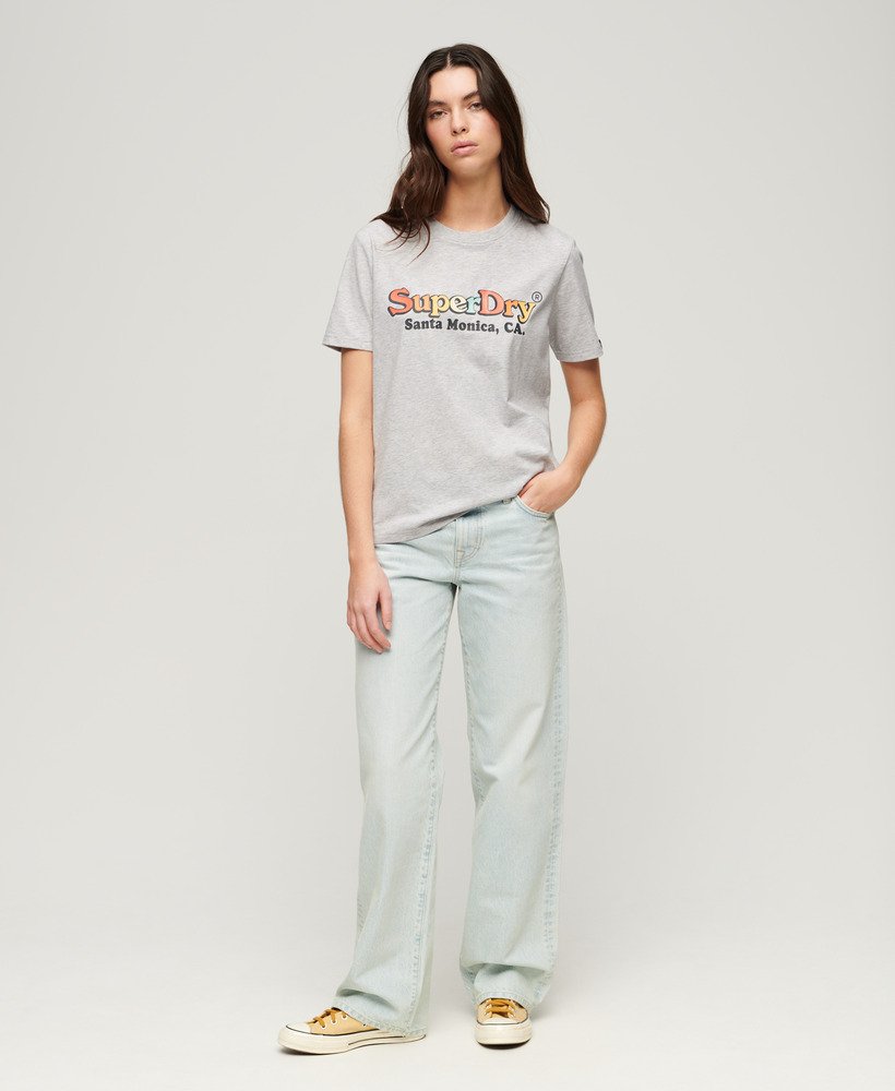 relaxed fit t-shirt met regenbooglogo in glacier grey marl.