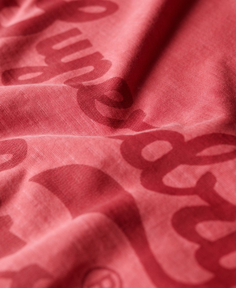 archive kiss print relaxed t-shirt in coral slub