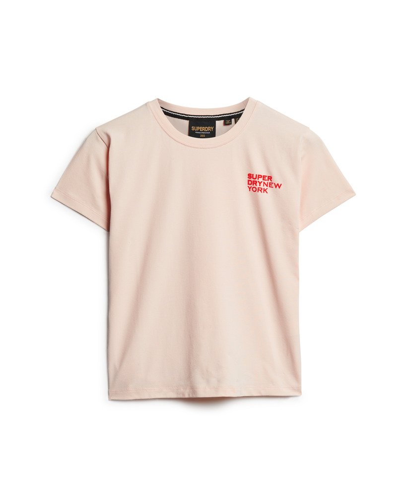 sport luxe graphic t-shirt in mauve morn pink