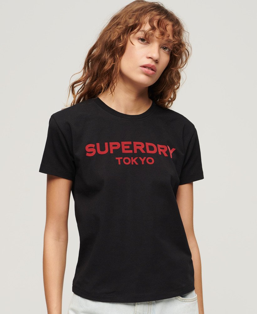 sport luxe graphic t-shirt in zwartrood