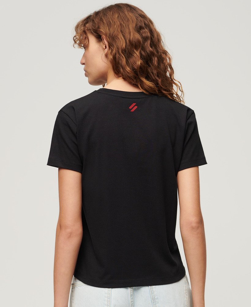 sport luxe graphic t-shirt in zwartrood