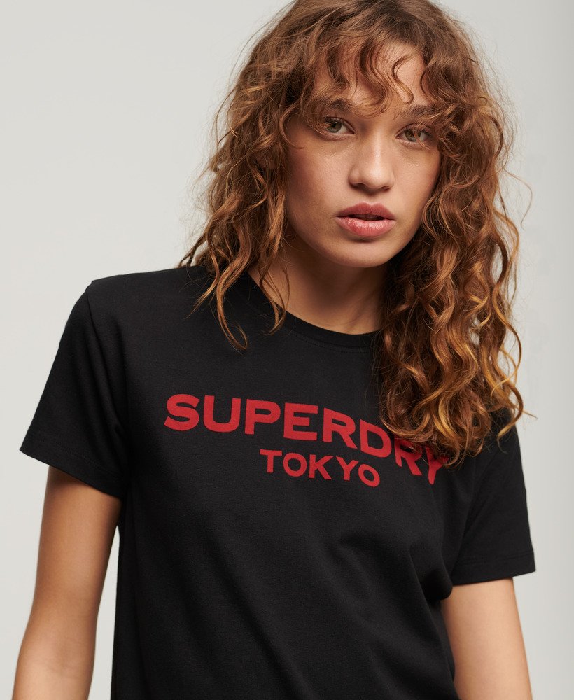 sport luxe graphic t-shirt in zwartrood