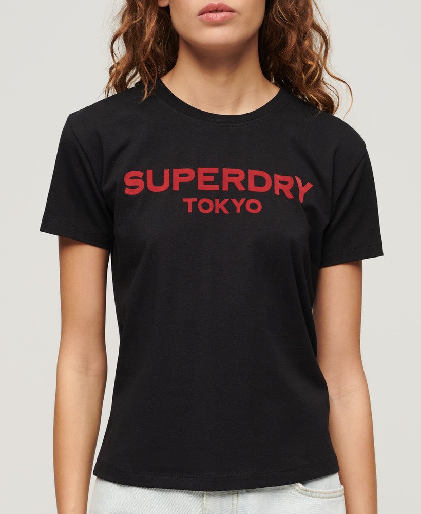 sport luxe graphic t-shirt in zwartrood