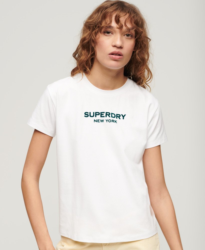sport luxe graphic t-shirt in brilliant white