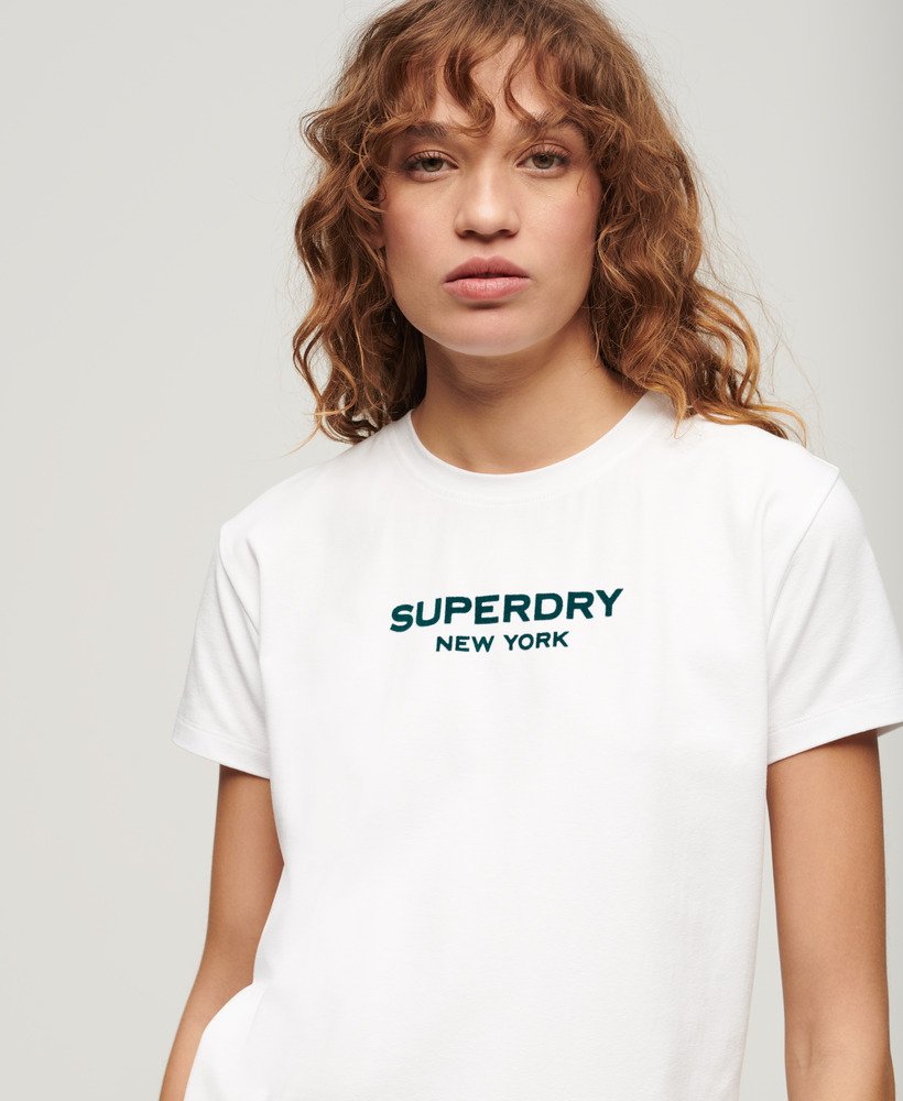 sport luxe graphic t-shirt in brilliant white