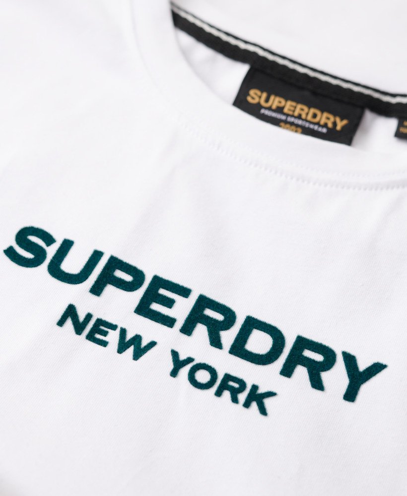 sport luxe graphic t-shirt in brilliant white