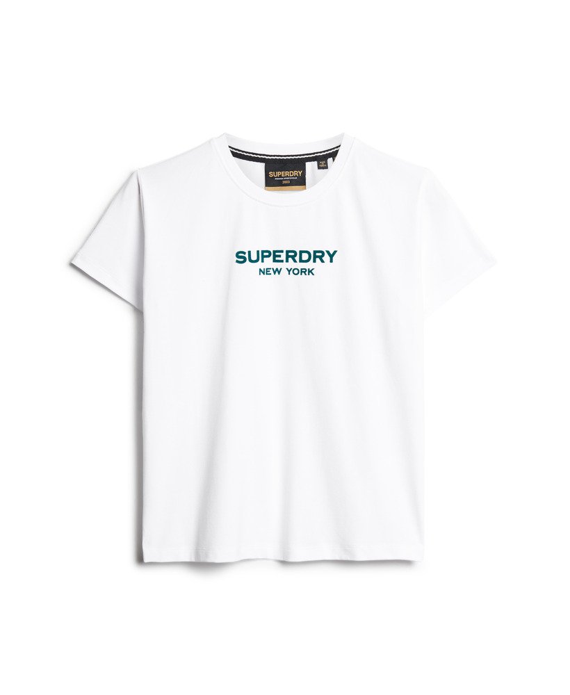 sport luxe graphic t-shirt in brilliant white