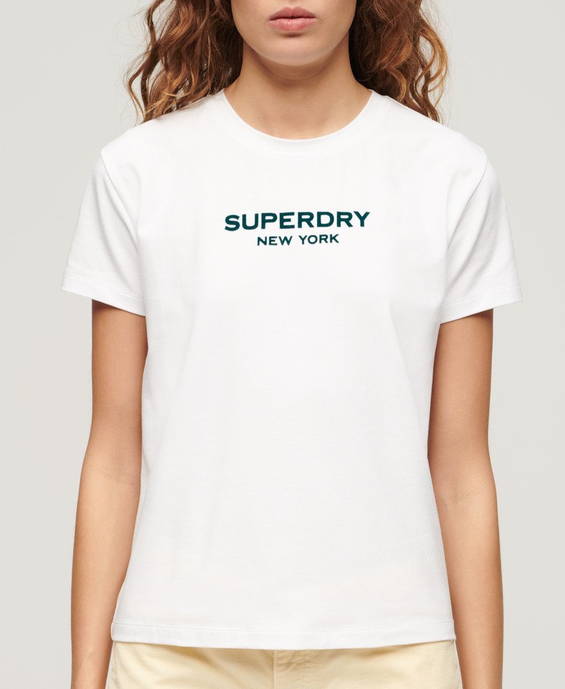sport luxe graphic t-shirt in brilliant white