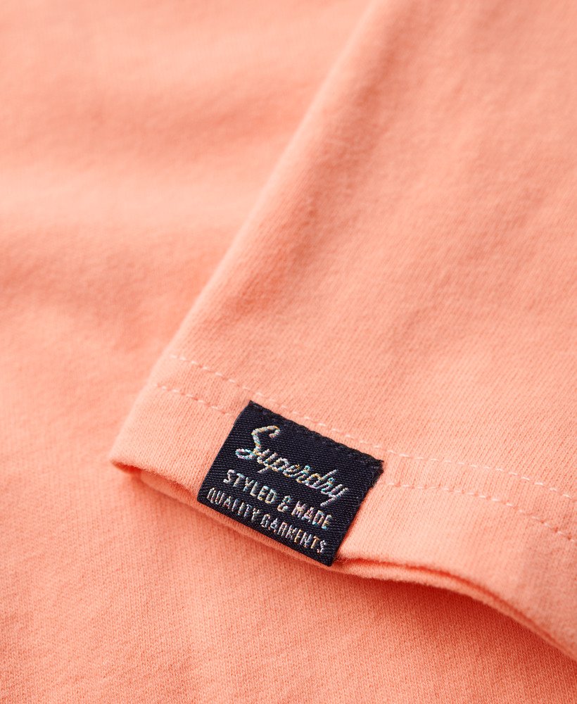 relaxed t-shirt met reliëf in papaya punch roze