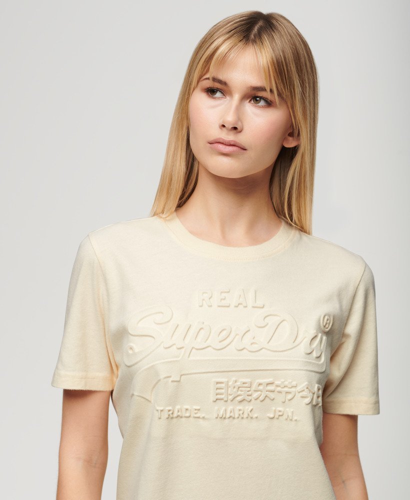 relaxed t-shirt met reliëf in rijstwit