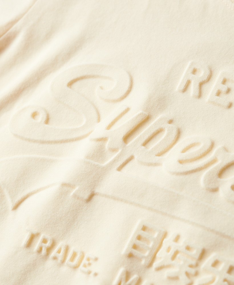 relaxed t-shirt met reliëf in rijstwit