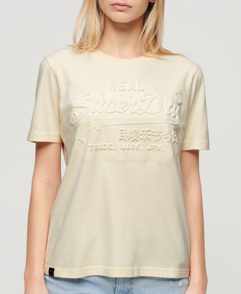 relaxed t-shirt met reliëf in rijstwit