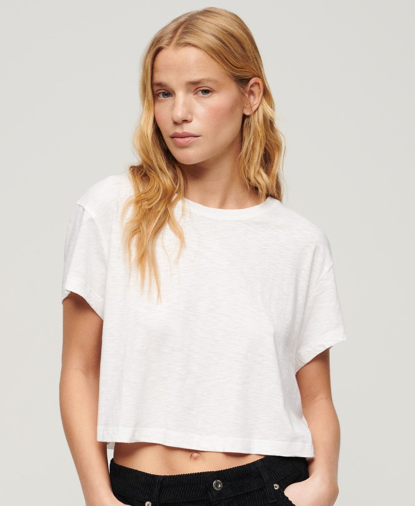 slouchy cropped t-shirt in optic