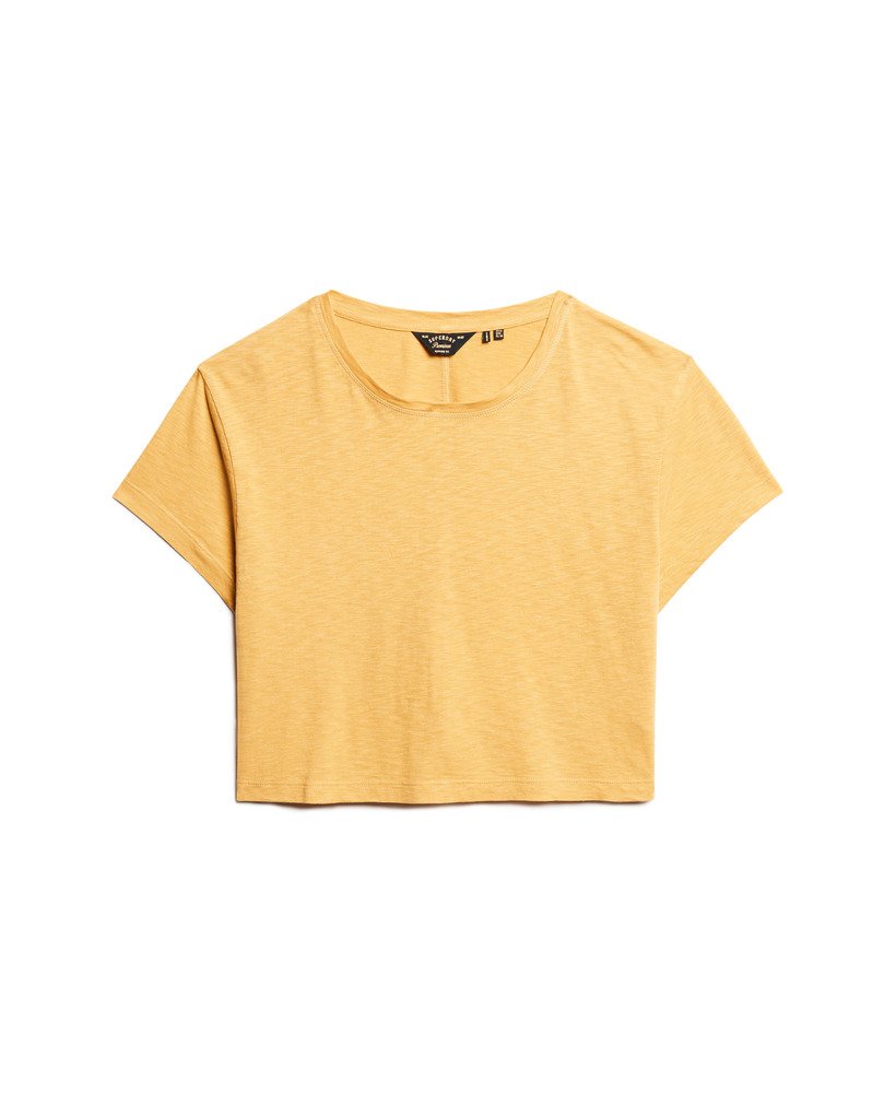 losvallend cropped t-shirt in sauterne geel