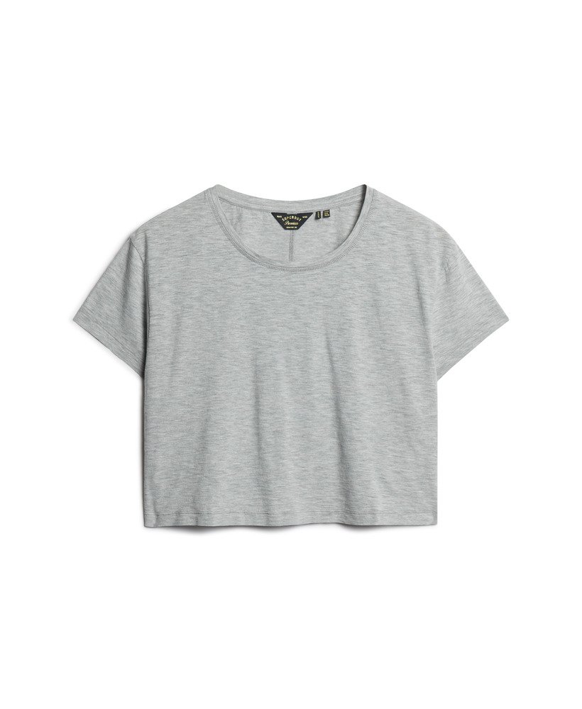 slouchy cropped t-shirt in pepper grey marl