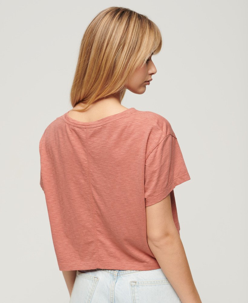 losvallend cropped t-shirt in woestijnzandroze