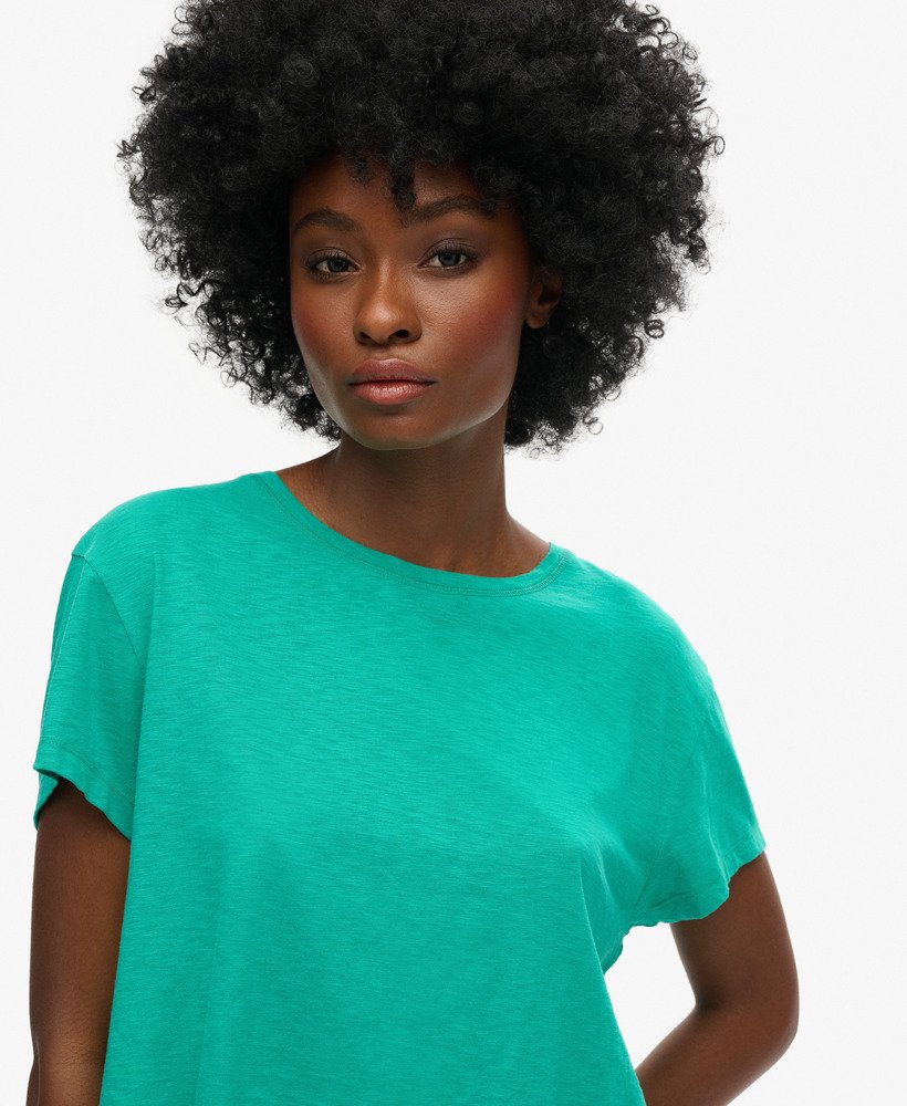 losvallend cropped t-shirt in zomergroen