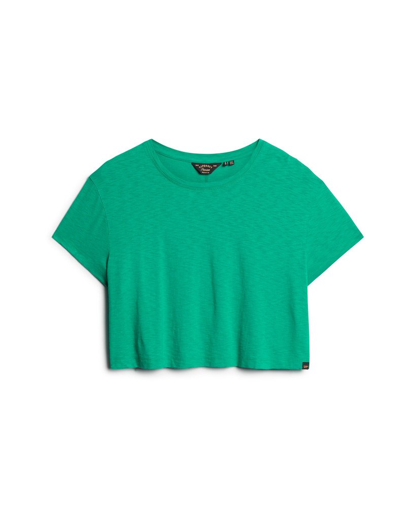 losvallend cropped t-shirt in zomergroen