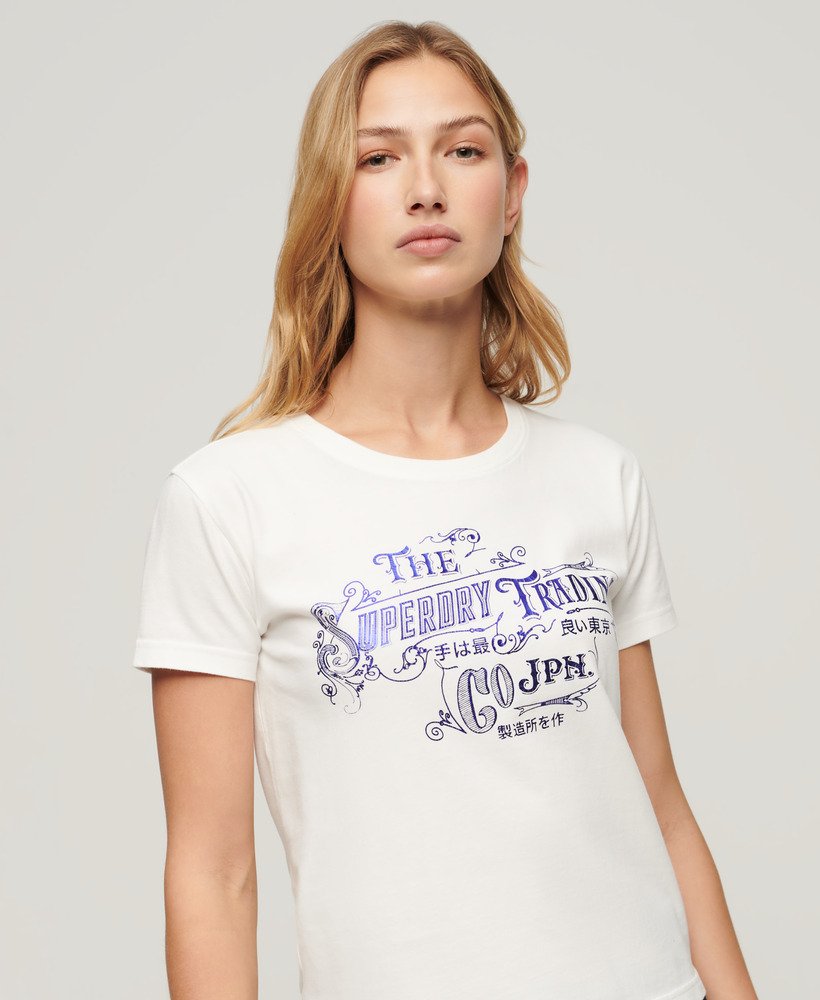 foil workwear getailleerd t-shirt in ecru