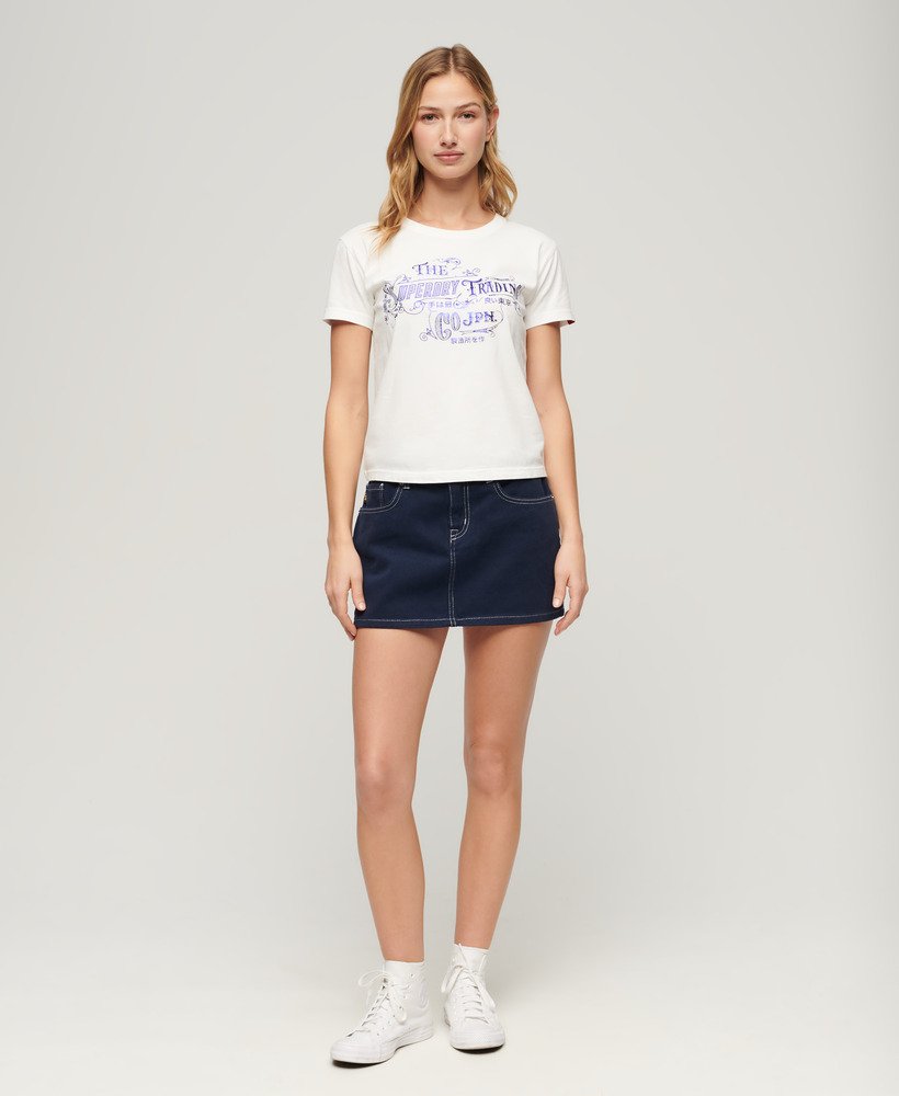 foil workwear getailleerd t-shirt in ecru