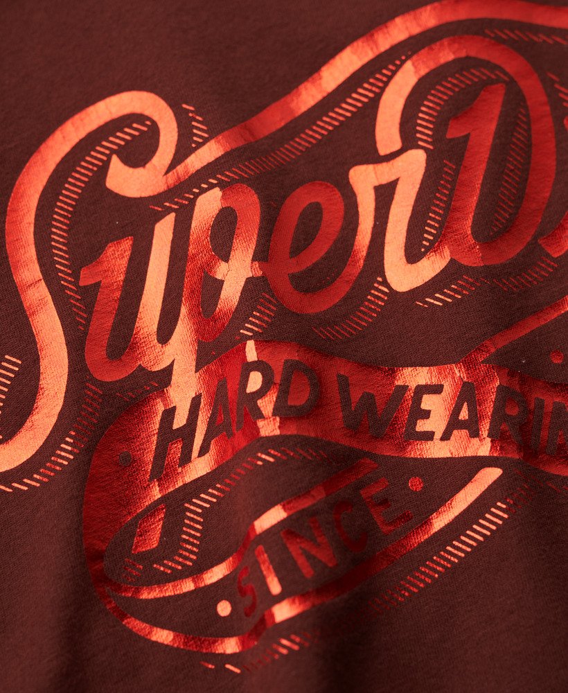 foil workwear getailleerd t-shirt in bitter chocoladebruin