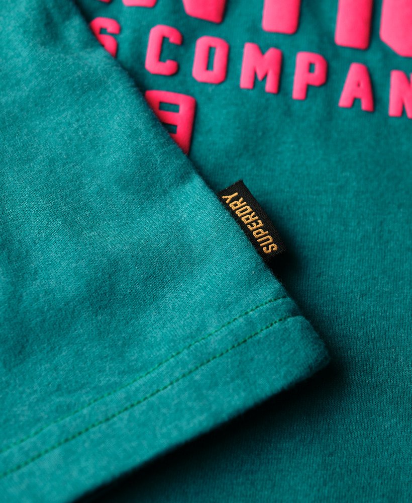 getailleerd t-shirt met puffprint in oceaangroen gemêleerd