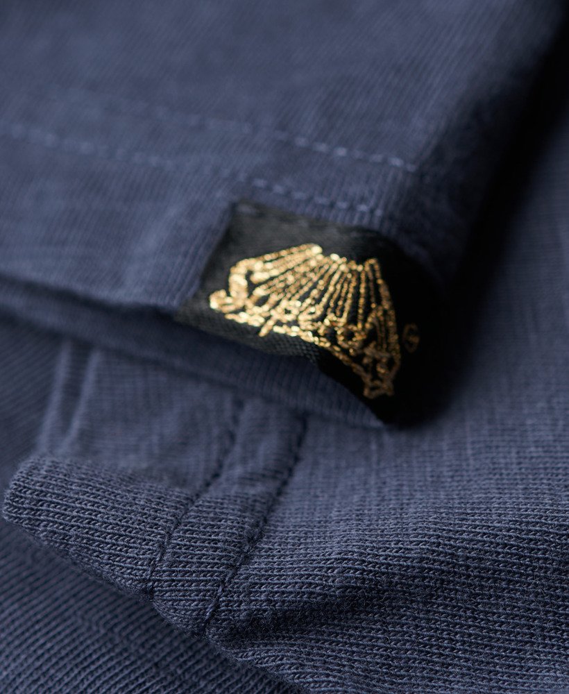 relaxed t-shirt met metallic logo in lauren navy