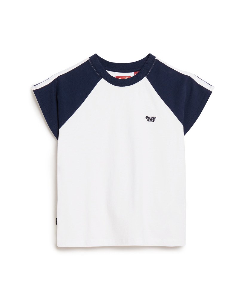 essential logo retro t-shirt in optic richest navy