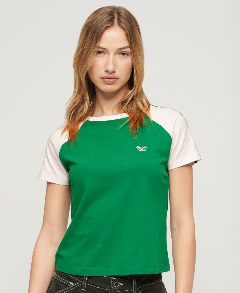 essential logo retro t-shirt in bosphorus greenoptic