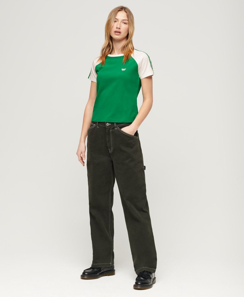 essential logo retro t-shirt in bosphorus greenoptic
