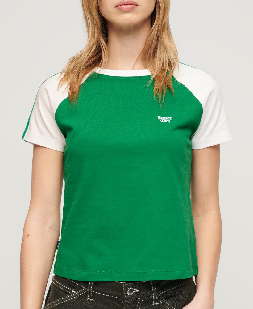 essential logo retro t-shirt in bosphorus greenoptic
