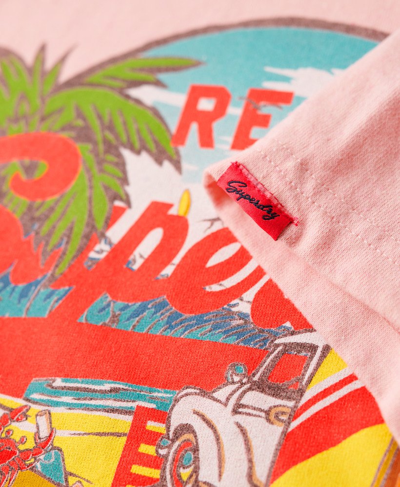 la graphic relaxed tee in somon pink marl