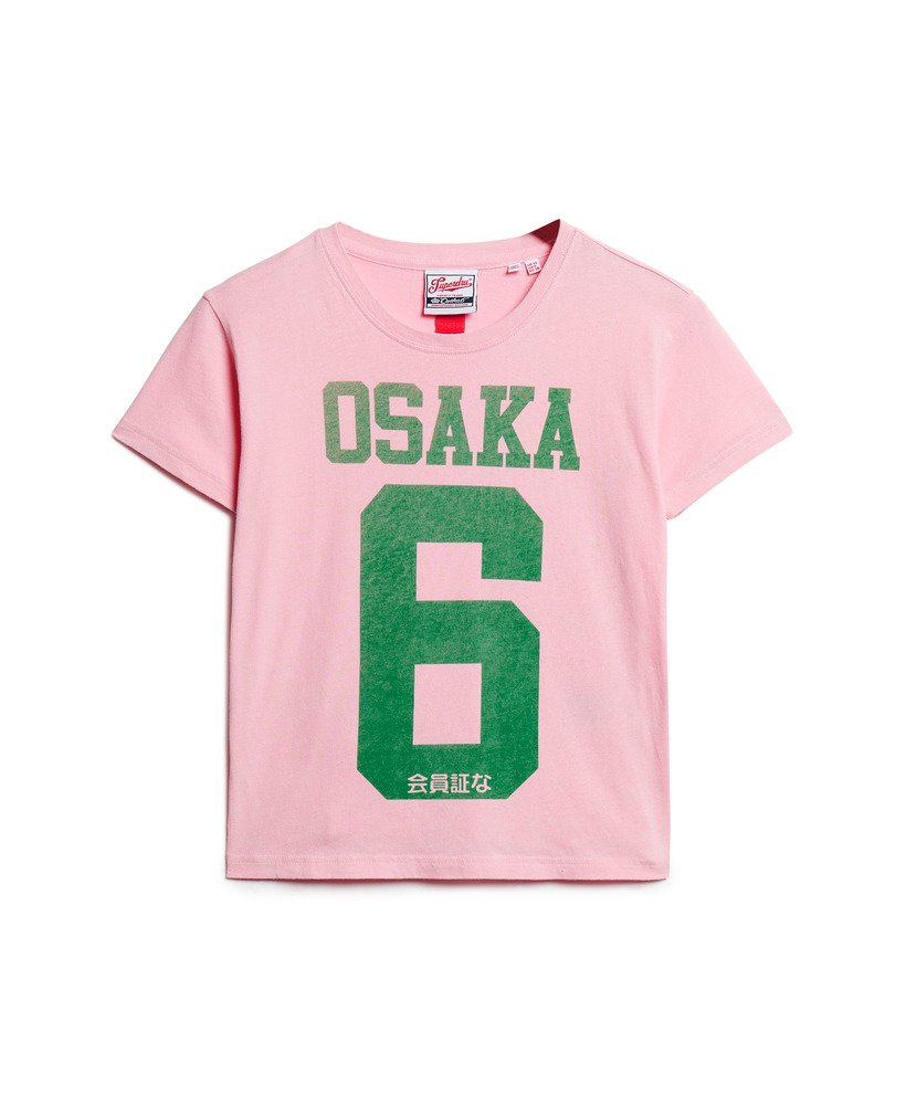 osaka 6 kiss print t-shirt uit de jaren 90 in romantisch roze