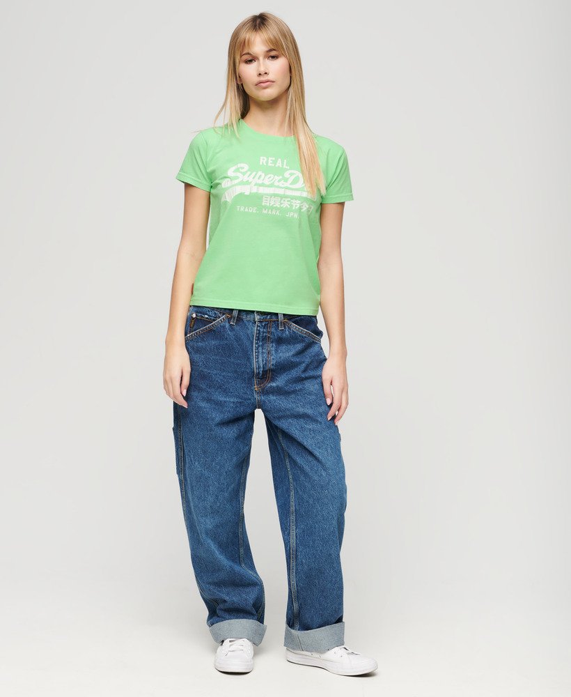 neonkleurig t-shirt met grafische print in neon mintgroen