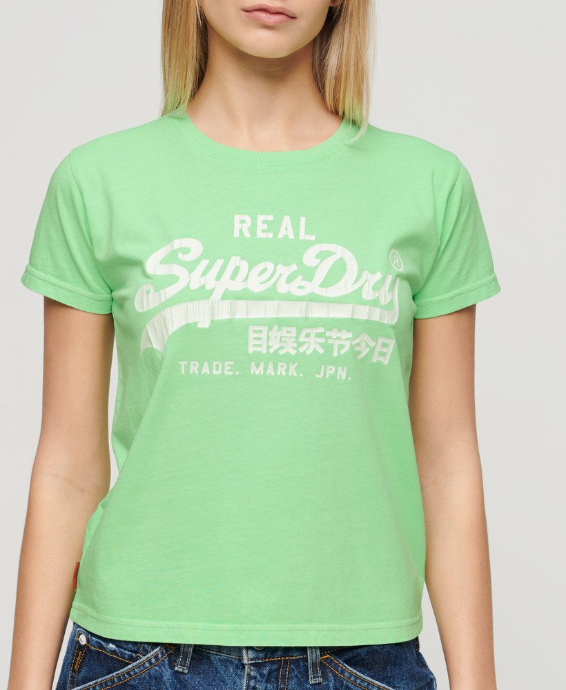 neonkleurig t-shirt met grafische print in neon mintgroen