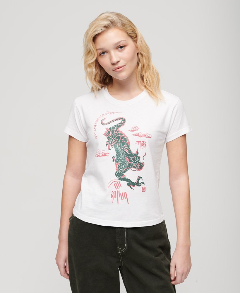 komodo x superdry kailash dragon t-shirt in optic