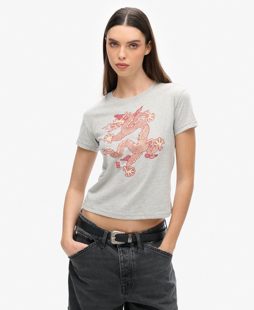 superdry x komodo dragon slim t-shirt in pumice stone beige marl