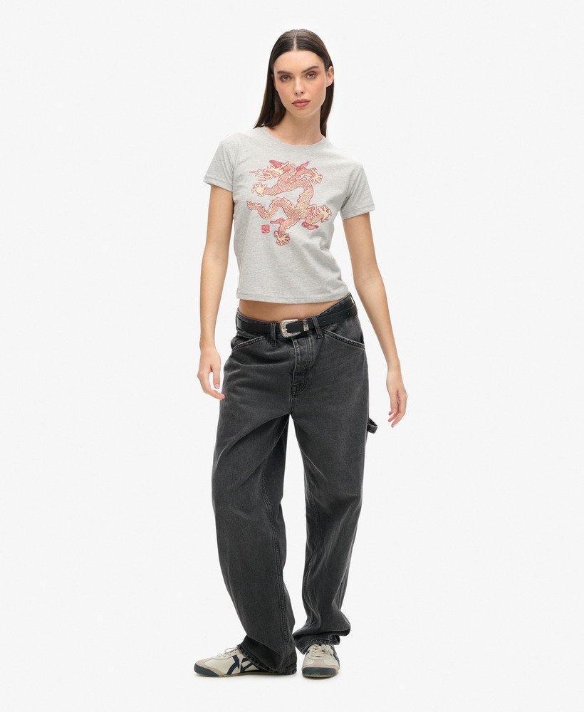 superdry x komodo dragon slim t-shirt in pumice stone beige marl