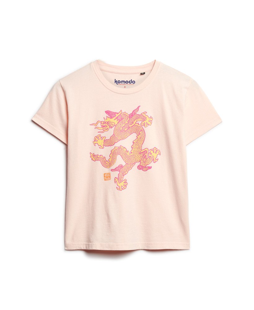 superdry x komodo dragon slim t-shirt in pink clay