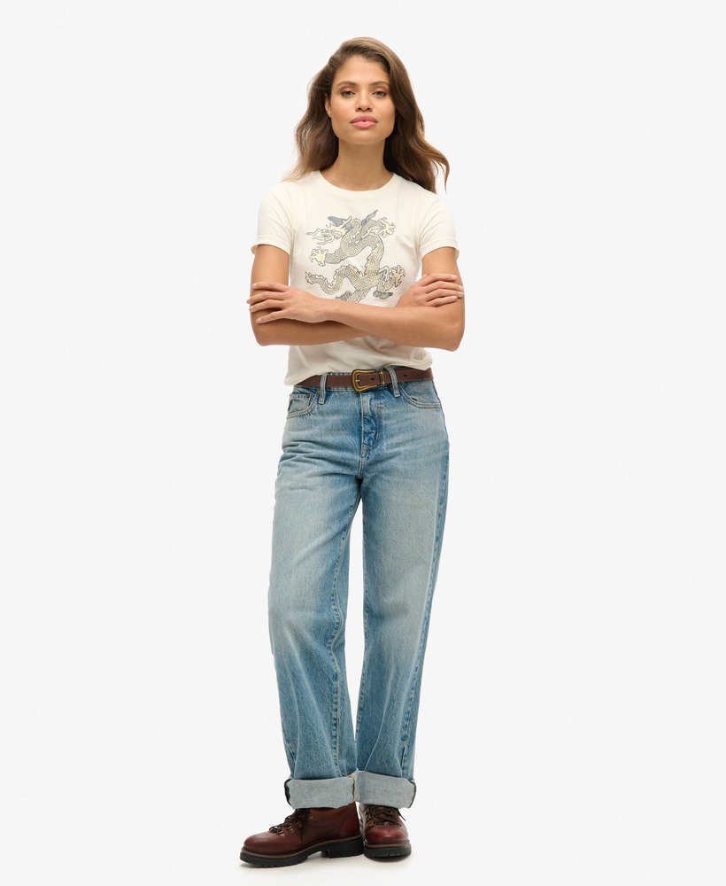 superdry x komodo dragon slim t-shirt in ecru