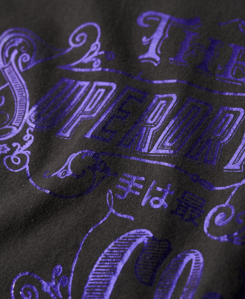 foil workwear getailleerd t-shirt in gewassen zwart