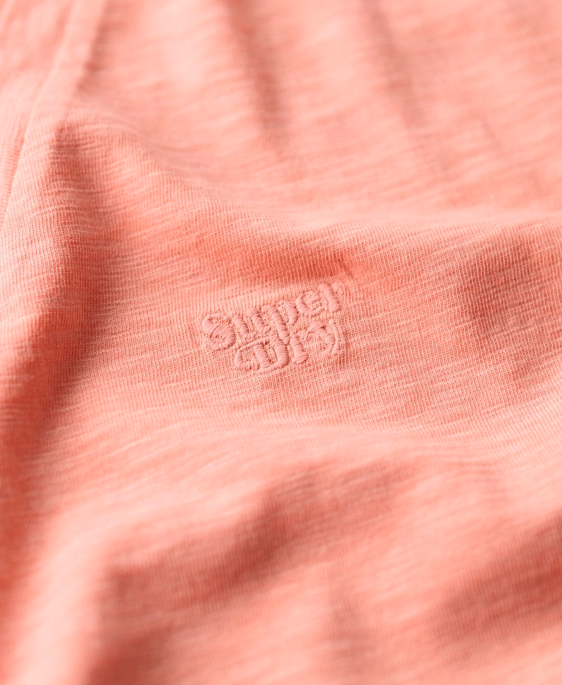 Geborduurd T-shirt met V-hals en slub-structuur
